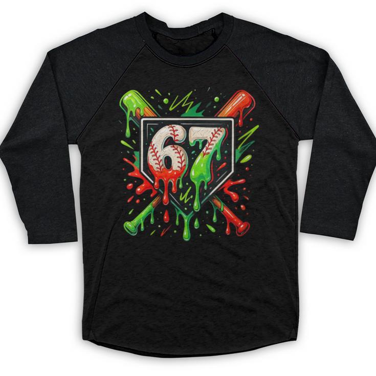 Xmas Baseball Six Seven 67 Meme Ice Cream Drip Men Women Baseball Raglan Shirt