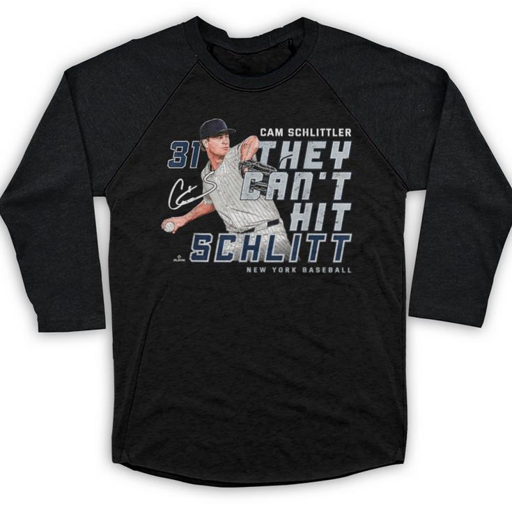 They Can't Hit Schlitt Cam Schlittler New York Baseball MLBP Baseball Raglan Shirt