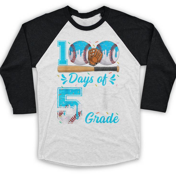 100 Days Of 5th Grade Baseball 100th Day Of School Boys Kids Baseball Raglan Shirt 100 Days Of 5th Grade Baseball 100th Day Of School Boys Kids Baseball Raglan Shirt