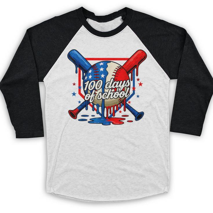 100 Days Of School 100th Day Youth Drip Baseball Boys Kid Baseball Raglan Shirt 100 Days Of School 100th Day Youth Drip Baseball Boys Kid Baseball Raglan Shirt