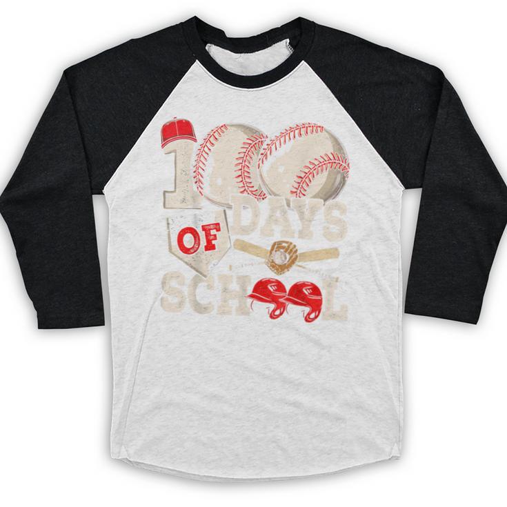 100 Days Of School Baseball 100th Day Of School Kids Teacher Baseball Raglan Shirt 100 Days Of School Baseball 100th Day Of School Kids Teacher Baseball Raglan Shirt