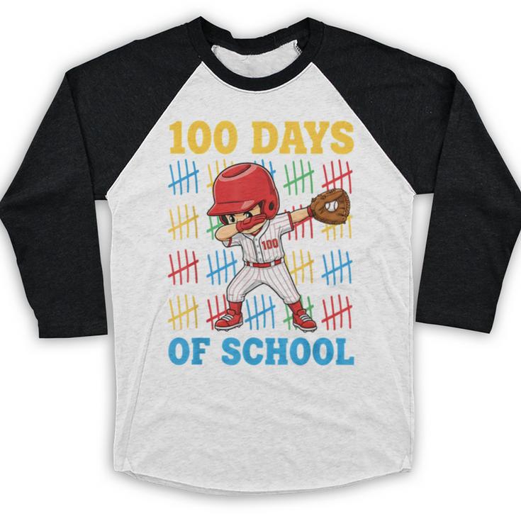 100 Days Of School Baseball Bat 100th Day Of School Boys Baseball Raglan Shirt