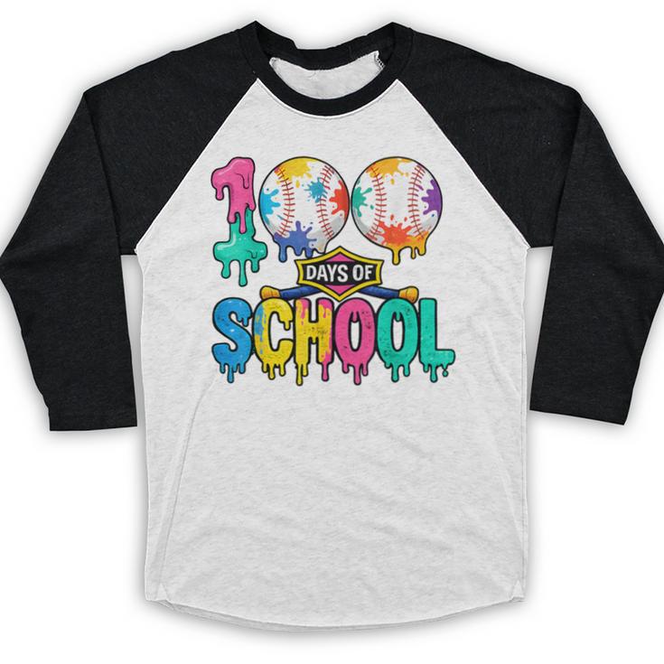 100 Days Of School Baseball Boys Kids Colorful 100th Day Baseball Raglan Shirt 100 Days Of School Baseball Boys Kids Colorful 100th Day Baseball Raglan Shirt