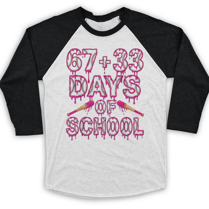 100 Days Of School Baseball Boys Six Seven Drip 100th Day Baseball Raglan Shirt