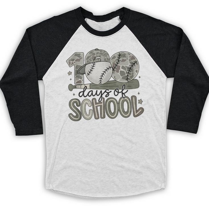 100 Days Of School Baseball Cap Boy School Teacher Baseball Raglan Shirt