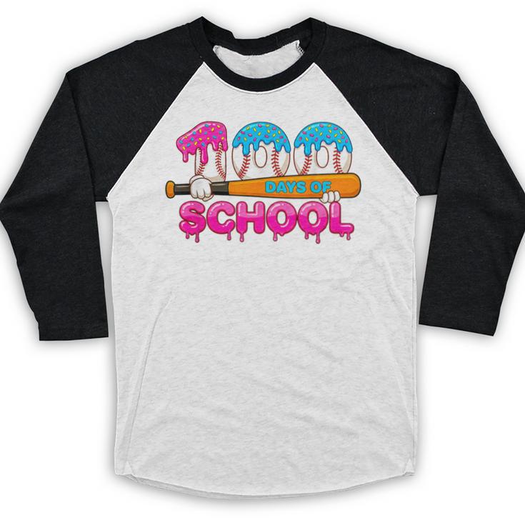 100 Days Of School Baseball Ice Cream Drip For Teacher Kid Baseball Raglan Shirt 100 Days Of School Baseball Ice Cream Drip For Teacher Kid Baseball Raglan Shirt