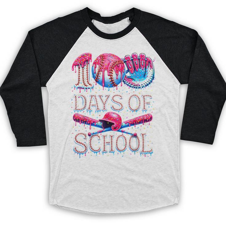 100 Days Of School Baseball Lover Donut Drip Boy Girl Baseball Raglan Shirt 100 Days Of School Baseball Lover Donut Drip Boy Girl Baseball Raglan Shirt