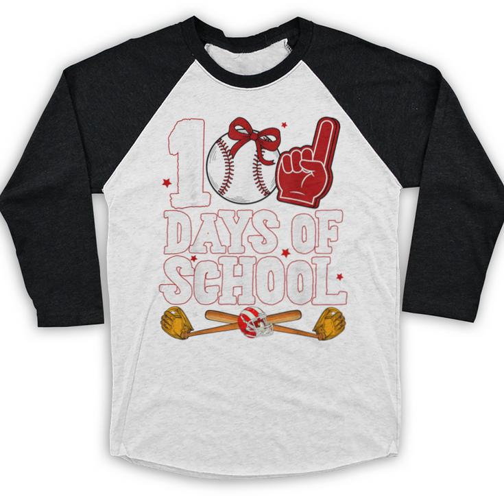 100 Days Of School Cute Bow Baseball Boy Girl Teacher Baseball Raglan Shirt 100 Days Of School Cute Bow Baseball Boy Girl Teacher Baseball Raglan Shirt