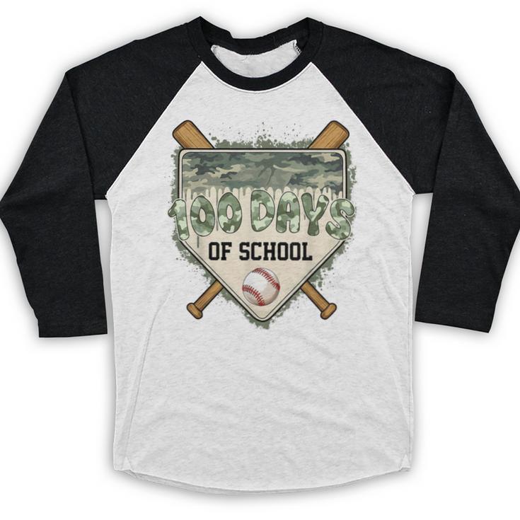 100 Days Of School Home Plate Camo Baseball Dripping Boys Baseball Raglan Shirt 100 Days Of School Home Plate Camo Baseball Dripping Boys Baseball Raglan Shirt
