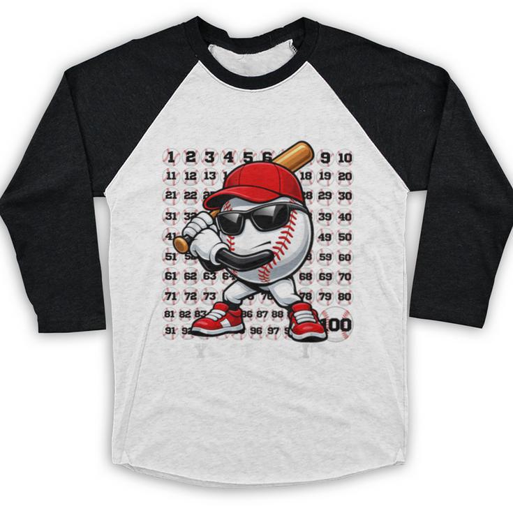 100 Days Of School Retro Baseball Sport For Boys Teachers Baseball Raglan Shirt