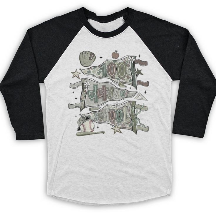 100 Days Smarter Baseball Sport School Celebration Baseball Raglan Shirt 100 Days Smarter Baseball Sport School Celebration Baseball Raglan Shirt