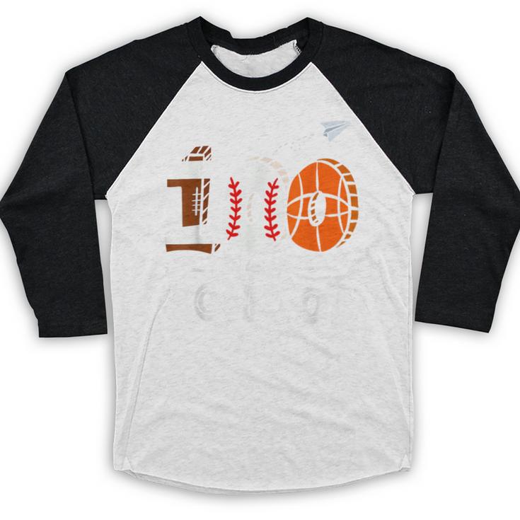 100th Day Of School Basketball Baseball Football Kids Boys Baseball Raglan Shirt 100th Day Of School Basketball Baseball Football Kids Boys Baseball Raglan Shirt