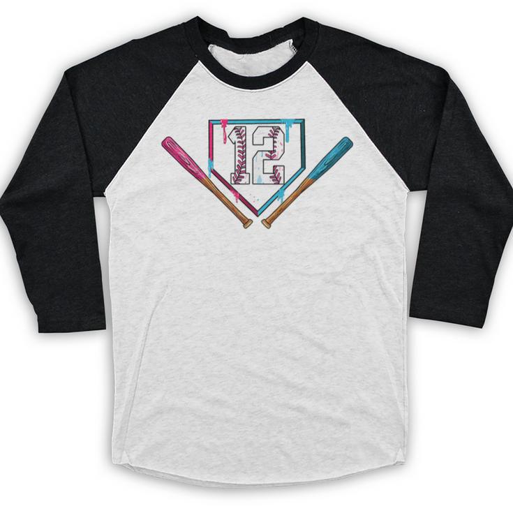 12th Birthday Baseball Ice Cream Drip 12 Years Old Boy Kids Baseball Raglan Shirt 12th Birthday Baseball Ice Cream Drip 12 Years Old Boy Kids Baseball Raglan Shirt