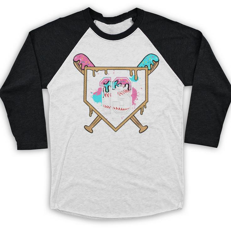 13th Birthday Baseball Bat Ice-Cream Drip 13yrs Old Boy Kid Baseball Raglan Shirt 13th Birthday Baseball Bat Ice-Cream Drip 13yrs Old Boy Kid Baseball Raglan Shirt