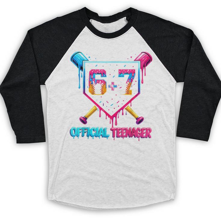 13th Birthday Official Teenager 67 Baseball Drip Boys Baseball Raglan Shirt 13th Birthday Official Teenager 67 Baseball Drip Boys Baseball Raglan Shirt