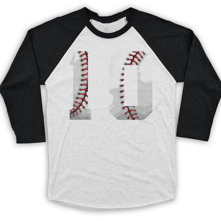 2016 10th Birthday Baseball Boys Kids Ten 10 Tenth Baseball Raglan Shirt