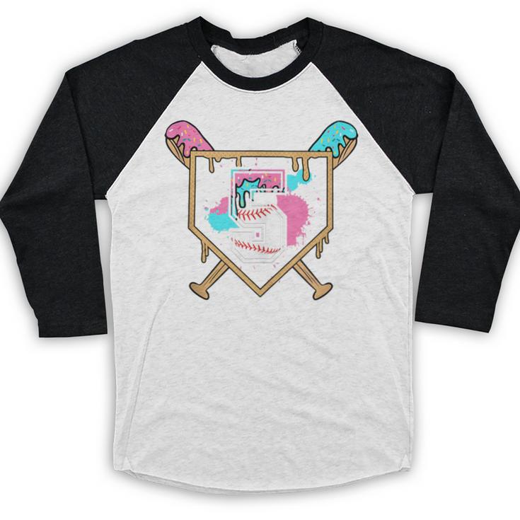 5th Fifth Birthday Baseball Bat Ice-Cream Drip 5yrs Old Boys Baseball Raglan Shirt 5th Fifth Birthday Baseball Bat Ice-Cream Drip 5yrs Old Boys Baseball Raglan Shirt