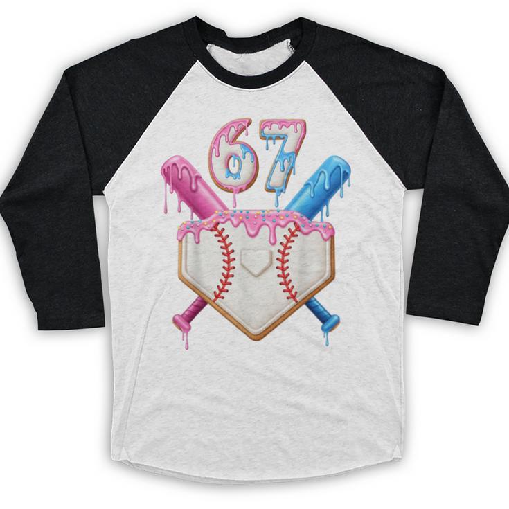 6 7 Baseball Dripping Six Seven Gen Alpha Slang Baseball Raglan Shirt
