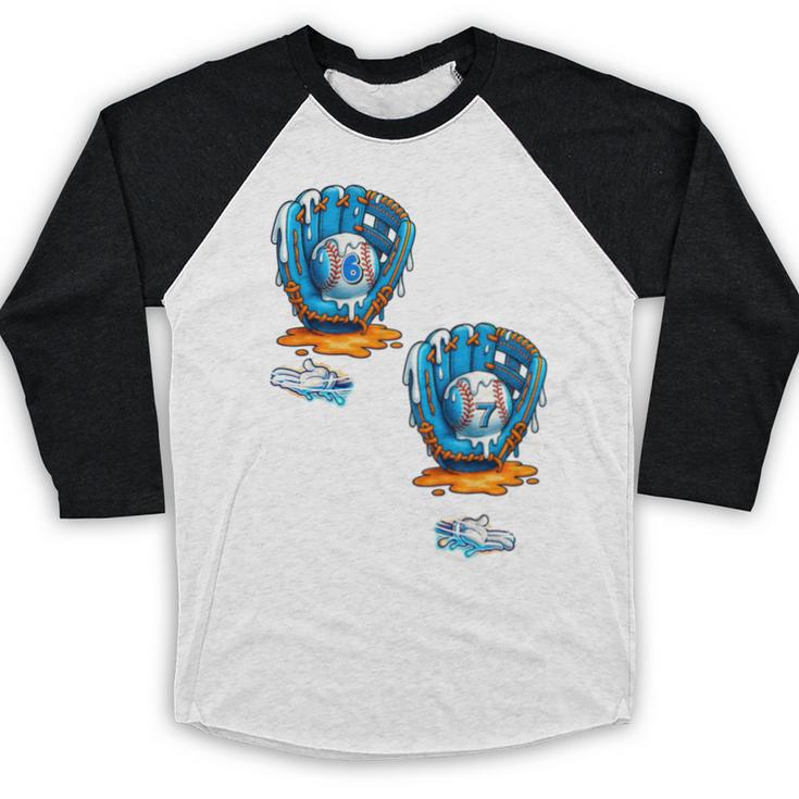 6-7 Meme Baseball Drip Team Glove Catcher Ice Cream Baseball Raglan Shirt