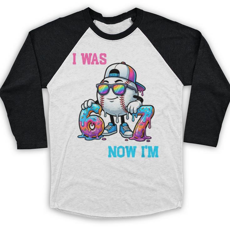 I Was 6 Now I'm 7 Baseball Birthday Drip Ice Cream Boy Baseball Raglan Shirt I Was 6 Now I'm 7 Baseball Birthday Drip Ice Cream Boy Baseball Raglan Shirt
