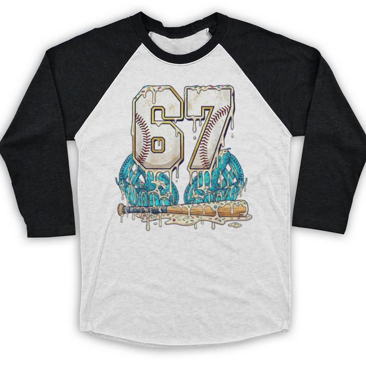 67 Baseball Drip Boys Youth Kids 6-7 Ice Cream Dripping 6 7 Baseball Raglan Shirt 67 Baseball Drip Boys Youth Kids 6-7 Ice Cream Dripping 6 7 Baseball Raglan Shirt