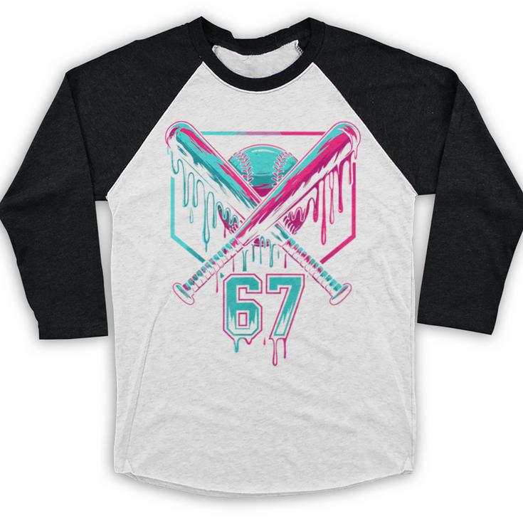 67 Baseball Drip Six Seven Gen Alpha Slag Baseball Raglan Shirt 67 Baseball Drip Six Seven Gen Alpha Slag Baseball Raglan Shirt