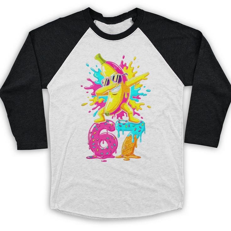 67 Baseball Ice Cream Six Seven Dabbing Banana Baseball Raglan Shirt