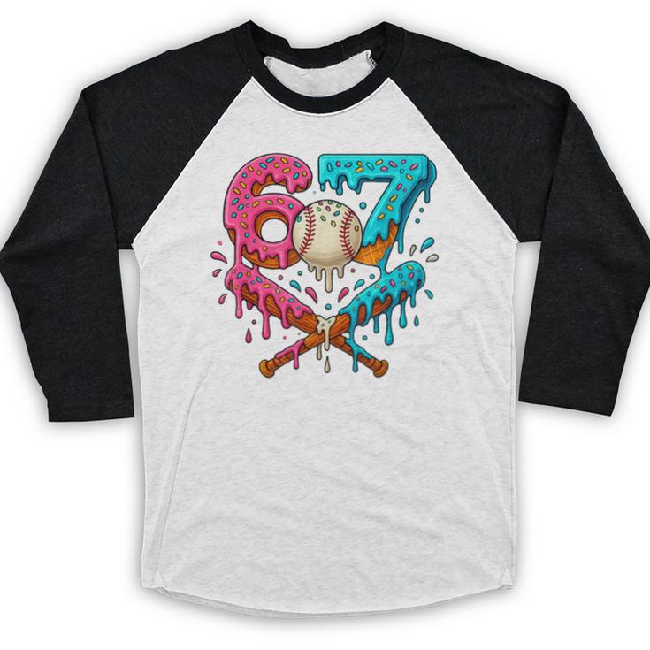 67 Ice Cream Drip Baseball Meme – Six Seven Gen Alpha Baseball Raglan Shirt 67 Ice Cream Drip Baseball Meme – Six Seven Gen Alpha Baseball Raglan Shirt