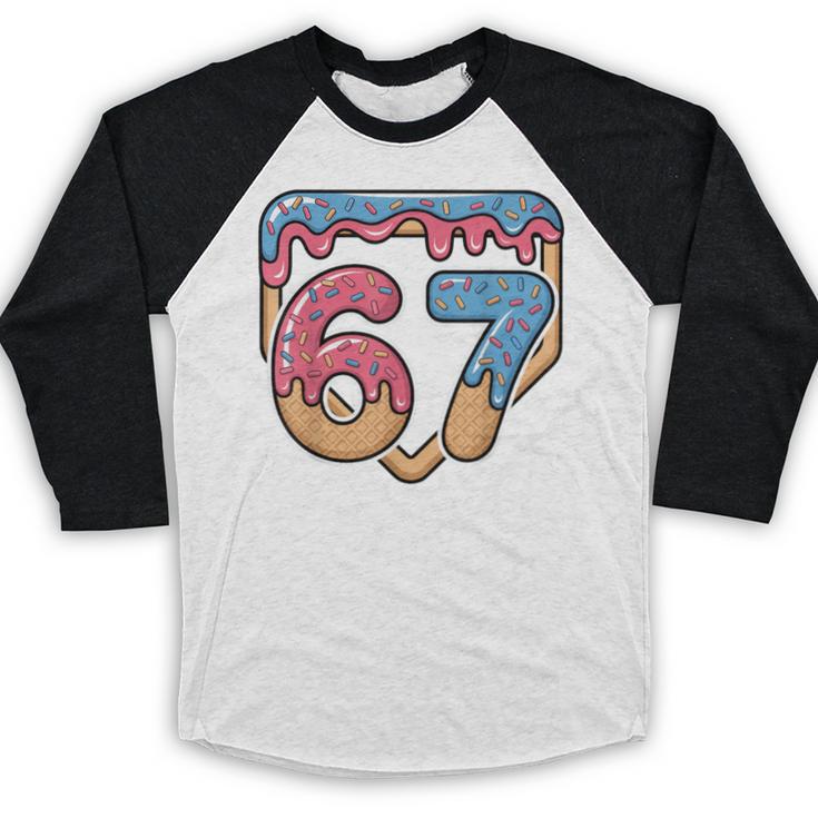 67 Ice Cream Drip Meme Baseball Baseball Raglan Shirt