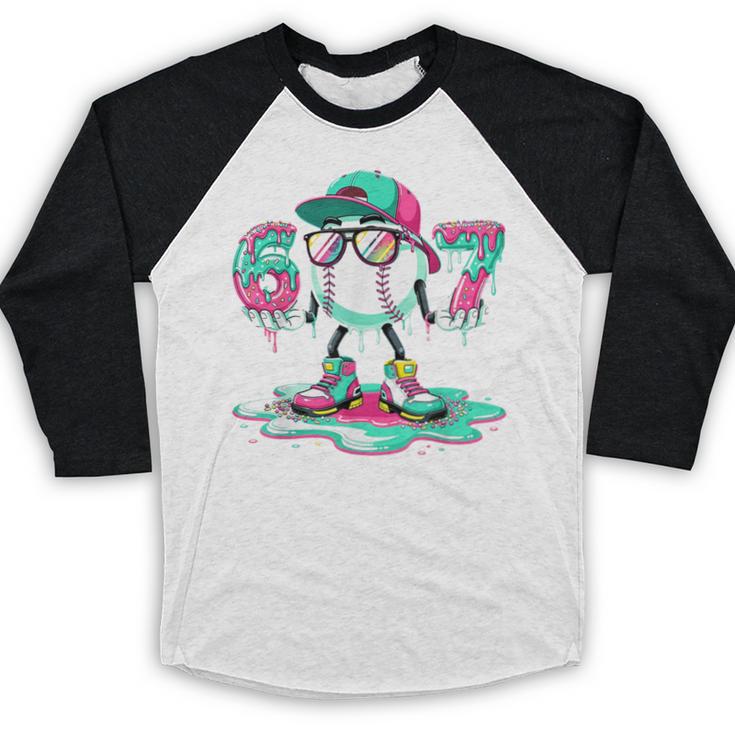 67 Meme Six Seven 6 7 Meme Baseball Ice Cream Drip Baseball Raglan Shirt