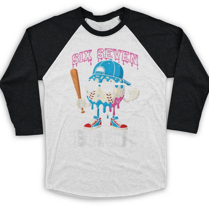 67 Six Seven Baseball Ice Cream Drip Number 67 Player Baseball Raglan Shirt 67 Six Seven Baseball Ice Cream Drip Number 67 Player Baseball Raglan Shirt