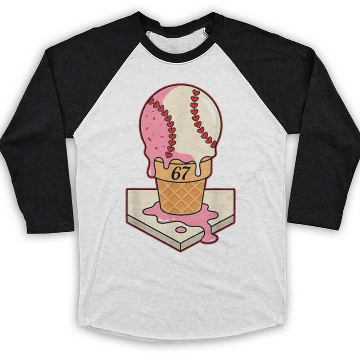 67 Tee Baseball Creamy Dripping Graphic Sixty-Seven Clothes Baseball Raglan Shirt 67 Tee Baseball Creamy Dripping Graphic Sixty-Seven Clothes Baseball Raglan Shirt