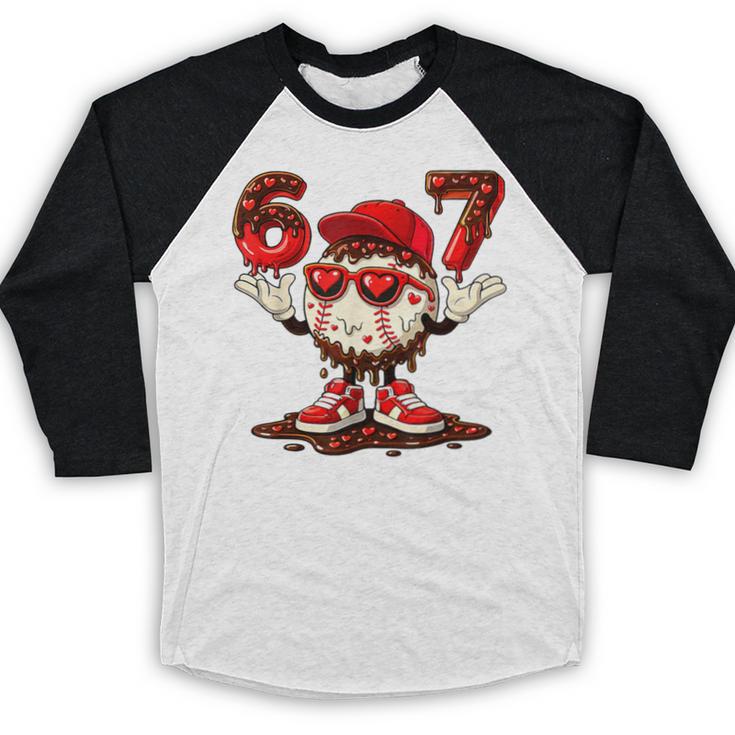 67 Valentine Day Baseball Chocolate Ice Cream Drip Baseball Raglan Shirt 67 Valentine Day Baseball Chocolate Ice Cream Drip Baseball Raglan Shirt