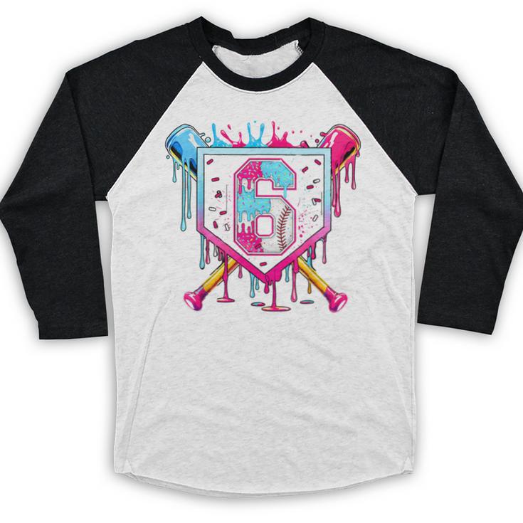 6th Birthday Boys Baseball Ice Cream Drip Boys Baseball Baseball Raglan Shirt 6th Birthday Boys Baseball Ice Cream Drip Boys Baseball Baseball Raglan Shirt