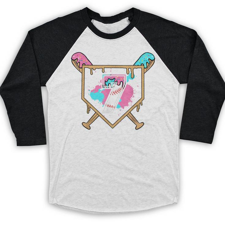 7th Birthday Baseball Bat Ice-Cream Drip 7yrs Old Boys Girls Baseball Raglan Shirt 7th Birthday Baseball Bat Ice-Cream Drip 7yrs Old Boys Girls Baseball Raglan Shirt