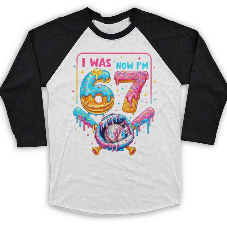 7th Birthday Boys I Was 6 Now I'm 7 Baseball Ice Cream Drip Baseball Raglan Shirt 7th Birthday Boys I Was 6 Now I'm 7 Baseball Ice Cream Drip Baseball Raglan Shirt