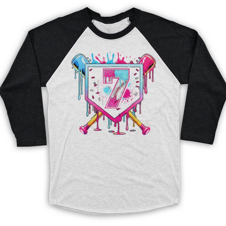 7th Birthday Boys Baseball Ice Cream Drip Boys Baseball Baseball Raglan Shirt 7th Birthday Boys Baseball Ice Cream Drip Boys Baseball Baseball Raglan Shirt