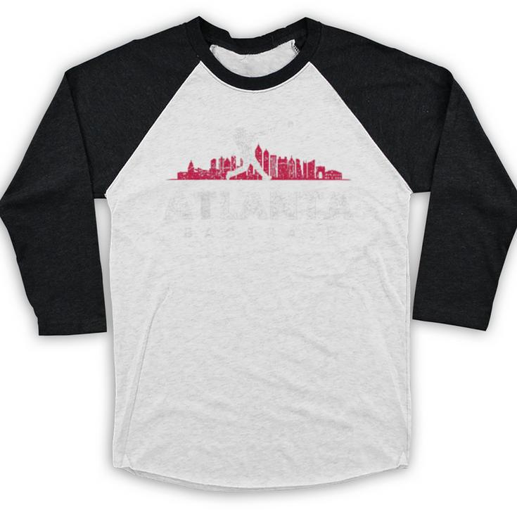 Atlanta Baseball Vintage Player Minimalist Skyline Retro Baseball Raglan Shirt Atlanta Baseball Vintage Player Minimalist Skyline Retro Baseball Raglan Shirt