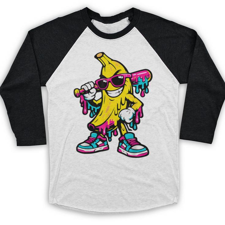 Banana Baseball Drip Baseball Raglan Shirt Banana Baseball Drip Baseball Raglan Shirt