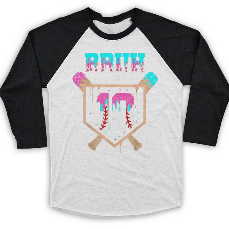 Baseball 10 Year Old Ice Cream Drip 10th Birthday Boy Player Baseball Raglan Shirt
