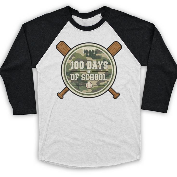 Baseball 100th Day Of School Camouflage Baseball Raglan Shirt Baseball 100th Day Of School Camouflage Baseball Raglan Shirt