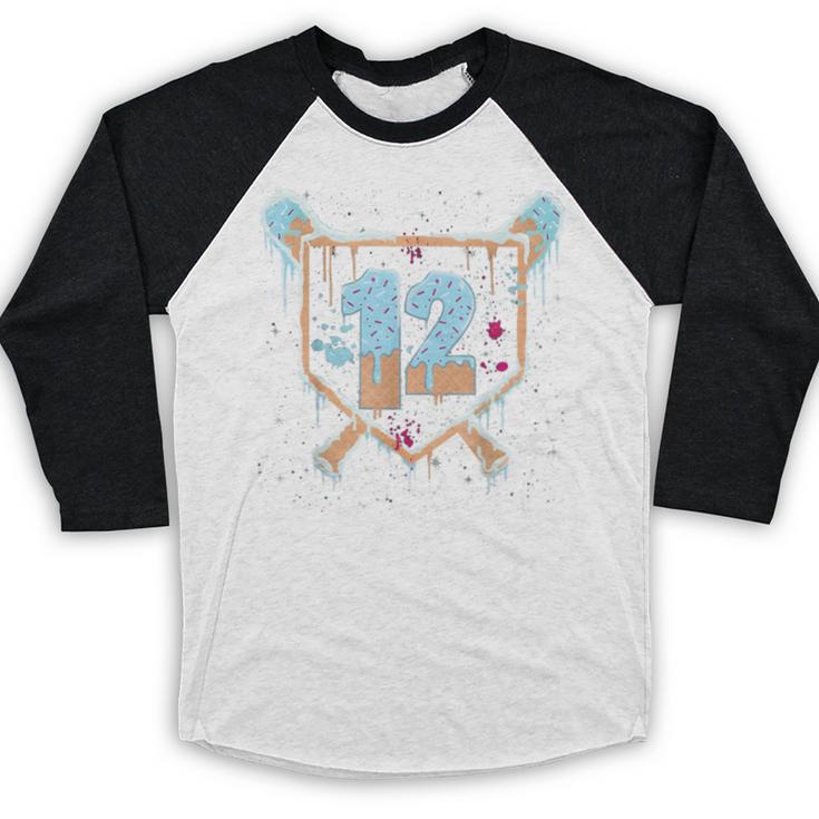 Baseball 12 Year Old Ice Cream Drip 12th Birthday Boys Baseball Raglan Shirt Baseball 12 Year Old Ice Cream Drip 12th Birthday Boys Baseball Raglan Shirt