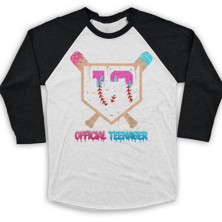 Baseball 13 Year Ice Cream Drip 13th Bday Official Teenager Baseball Raglan Shirt Baseball 13 Year Ice Cream Drip 13th Bday Official Teenager Baseball Raglan Shirt