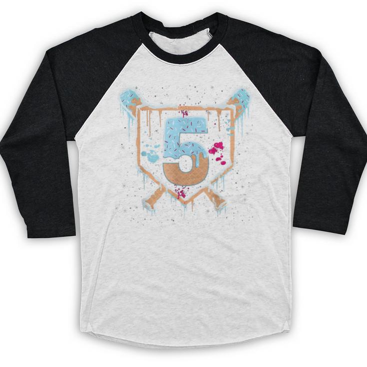 Baseball 5 Year Old Ice Cream Drip 5th Birthday Boy Number 5 Baseball Raglan Shirt Baseball 5 Year Old Ice Cream Drip 5th Birthday Boy Number 5 Baseball Raglan Shirt