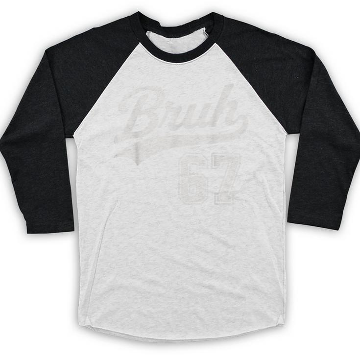 Baseball 6 7 Bruh Number 67 Six Seven Meme Boys Kids Baseball Raglan Shirt