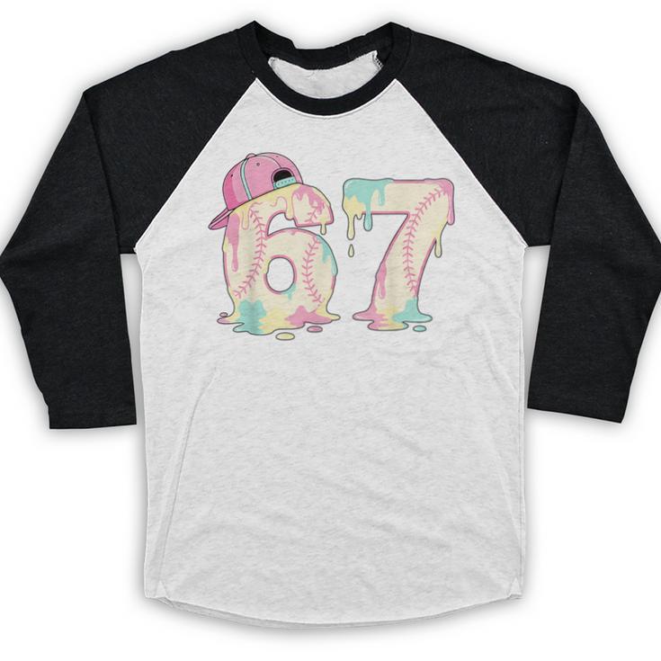 Baseball 67 Dripping Six Seven Drip Boys Gen Z Baseball Raglan Shirt Baseball 67 Dripping Six Seven Drip Boys Gen Z Baseball Raglan Shirt
