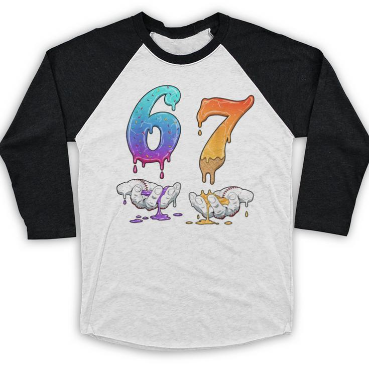 Baseball 67 Ice Cream Drip Six Seven Boys Meme Baseball Raglan Shirt Baseball 67 Ice Cream Drip Six Seven Boys Meme Baseball Raglan Shirt