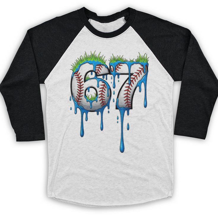 Baseball 67 Six Seven Gen Alpha Meme Blue Drip Boys Baseball Raglan Shirt Baseball 67 Six Seven Gen Alpha Meme Blue Drip Boys Baseball Raglan Shirt