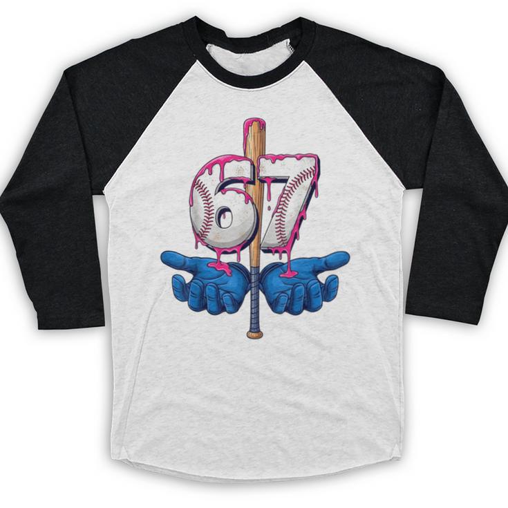 Baseball 67 Six Seven Gen Alpha Meme Drip Baseball Raglan Shirt