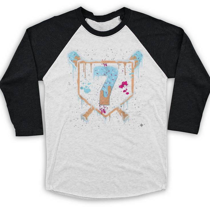 Baseball 7 Year Old Ice Cream Drip 7th Birthday Boy Number 7 Baseball Raglan Shirt Baseball 7 Year Old Ice Cream Drip 7th Birthday Boy Number 7 Baseball Raglan Shirt